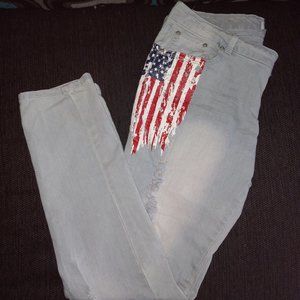 Womens Distressed Light Wash Jeans